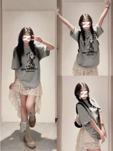 Áo Thun Tay Ngắn Họa Tiết Chó American Pitbull Dáng Rộng Phong Cách Harajuku Mùa Hè Cho Nữ Áo Thun Cotton Thường Ngày Đa Năng Thời Trang