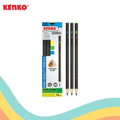 pensil 2B kenko 3282 segitiga/triangular 1 pck isi 12 pcs