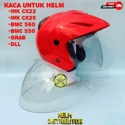 Kaca helm Visor helm INK CX22 Romeo TRX-3 Halfface Silver dan pelangi