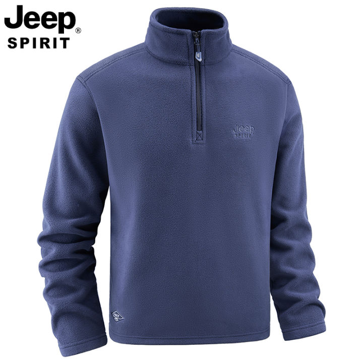 JEEP SPIRIT | เสื้อสเวตเตอร์ชายแบบซิปครึ่งตัว สำหรับ 3 ฤดู | Lazada.co.th