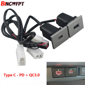 PD Type-C USB Charger Socket Fast Charge Adapter QC3.0 Power Outlet Switch for Ford Focus 2 Mk2 2009 2010 2011