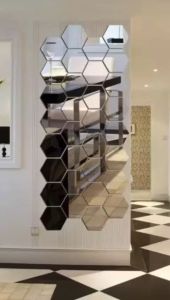 KAMJE Stiker Sticker Cermin Rias Dinding Wallpaper Tempel Anti Pecah Kaca Miror Dekorasi