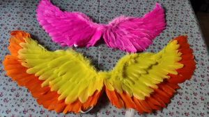 (1 อัน) เด็กเล็ก 2-5 ขวบ size 60x35 c.m. ปีกนางฟ้าขนนก ปีกนางฟ้า ปีกขนนก ปีกเด็ก ปีกแองเจิล ปีกนก ปีกเทวดา ปีกแฟนซี angel feather wing m2