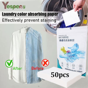 YESPERY 50Pcs/Pack Washing Machine Use Mixed Dyeing Proof Color Absorption Sheet Effectively Prevent Staining Color Catcher Laundry Papers