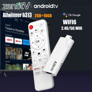 ZENOTV Android TV Stick Allwinner H313 4K 2.4G 5G Wifi 3D Voice Remote 16GB