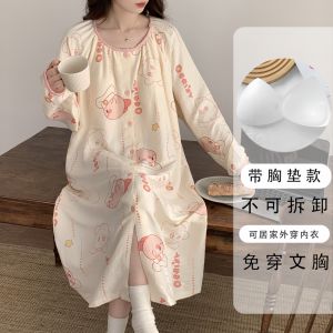 ผู้หญิง แขนยาวชิ้นเดียว คาร์ดิเกน บาง ฤดูใบไม้ผลิ ฤดูใบไม้ร่วง ชุดนอน พลัสไซส์ คลอดบุตร หวาน เสื้อผ้าออกนอกบ้าน