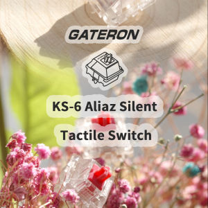 GATERON Aliaz Silent Rose Pink Keyboard Switches Tactile RGB LED 5 Pin 60gf Black-Plated Spring Key Switches for MX Mechanical Keyboard(35 Switches/Quantity)