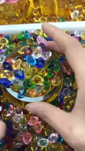 招财贡品水晶彩色元宝招财黄水晶小七彩琉璃金元宝摆件家居开业创意装饰品 Crystal Treasure Ornaments Gold Treasure Aquarium Treasure Basin Decoration Yellow Crystal Treasure