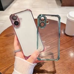 ✨ต้นฉบับ.ใช้ดี✨เคสไอโฟน16 เคสสำหรับไอโฟนโทรศัพท์กันกระแทกมีใสแบบเคลือบหรูหรา16 15 14 13 12 11ที่ใส่แบบใสตัวกันกระแทกเกราะ TPU เคสมือถือซิลิโคนนิ่ม