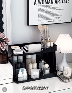 Ⓜ️ZEROIDEASⓂ️ 2 Tiers ABS Perfumes Holder Perfumes Stand Makeup Stand Makeup Holder Cosmetic Stand Cosmetic Holder Desktop Organizers Rack Countertop Organizer Storage Cosmetics Organizer Perfumes Organizer Office Table Organizer Study Table Organizer