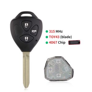 315/433Mhz Remote Car Key For Toyota Camry 2007 2008 2009 2010 Hiace Avalon Corolla Matrix RAV4 Venza Yaris Hilux Vigo Innova