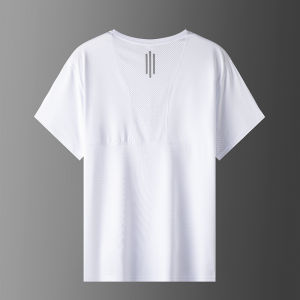 Ice Silk Short Sleeve T-Shirt Mens Summer Thin round Neck Breathable Quick Dry Running Fitness Half Sleeve Sports Top