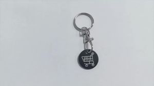 1/3/5 Pieces of Supermarket Shopping Cart Tokens Metal Stainless Steel Keychains Key Ring Decorations with Lock (the Structure of Shopping Cart Locks in Different Supermarkets May Vary Please Check the Dimensions Marked in Our Store to Ensure Compat...