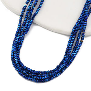 3x3mm Square Spacer Beads Plated Blue Green Purple Cube Natural Hematite Stone Beaded For DIY Jewelry Necklace Bracelet Making