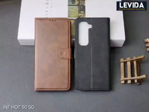 Leather Case Flip Infinix Hot 50 4G Infinix Hot 50 5G Flip Cover Kulit Sarung Buku