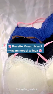 Fyngalery ♛ UWR21 Sport Bra Bunga Renda BH Tanpa Kawat sport bra wanita motif bunga bra senamzumba yoga olahraga