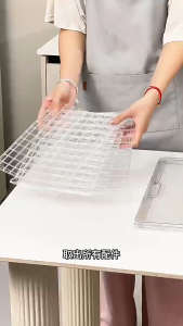 Next Day Transparent Food Cover Cabinet Stackable Dustproof Food Storage Rack Kitchen Dish Cover Organizer