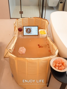 อ่างอาบน้ำพับได้ อ่างแช่ตัวพกพา อ่างอาบน้ำผู้ใหญ่ อ่างสปา รุ่นประหยัดพื้นที่ สำหรับห้องน้ำขนาดเล็ก/คอนโด (ขนาด 120x55x50CM / 150x55x50CM)