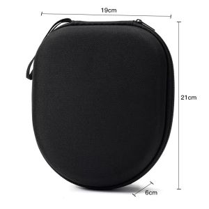 Headphone Carrying Case Shockproof Headset Pouch Capacity Handheld Earphone Container Company Travel Supplies Black