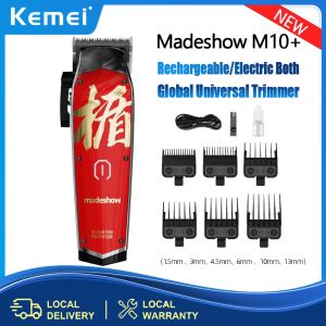 Madeshow New hair clipper madeshow m10 + bivolt Rechargeable Portable Shaver Beard Trimmer with 1.5/3/4.5/6/10/13mm Limit Comb