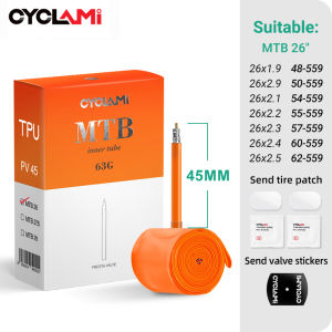 Ultralight Mountain Bike Inner Tube MTB 26 27.5 29 Inches Bicycle TPU Tire 45 65mm French Presta Valve Anti-Oxidation CYCLAMI