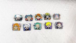 Bandai | One Piece Anime Action Figures Q Figurals Toys - Luffy Zoro Sanji Brooch Cap Badges Merchandise Decoration for Children Gifts
