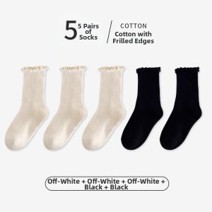 Cotton Ruffle Edge Ankle Socks