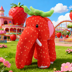 Kawai Steal A Brainrot Esok Sekolah Plush Strawberry Elephant Stuffed Doll Steal a Brainrot Plush Anime Game Toy Fans Gift