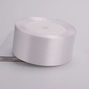 25Yards/roll Solid White Satin Ribbon Wedding Decorative Gift Box Bow Wrapping Belt DIY Crafts Decor 6/1/1.2/1.5/2/2.5/4/5cm