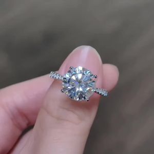 A 5-Carat Moissanite 925 Sterling Silver Ring for Women to Sparkle at Weddings Engagements Proposals Parties and Banquets.