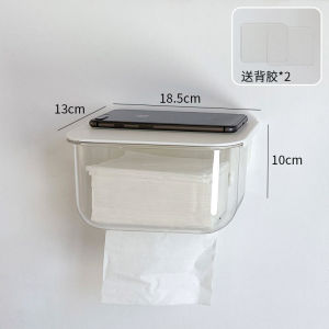 Wall-Mounted Toilet Paper Box Kitchen Home Use No-Punching Paper Towel Box Bathroom Hanging Handkerchief Storage Box