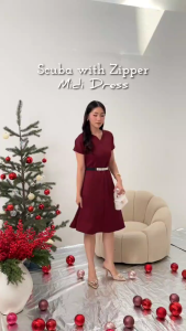 3021 Snowball Vee Dress Scuba Dress Busui Bumil Friendly