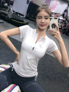 Slim Fit Semi-Zipper Sports T-shirt