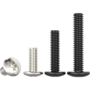 TIANZHUOJINSHU | Hardened Black/Nickel Plated Crosshead Flat Head Mushroom Round Screw