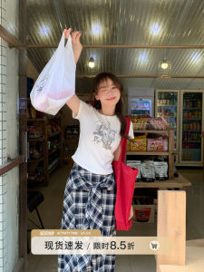 Slim Fit Short Sleeve T-Shirt Womens Commute White Unique Shoulder Top Small Size Korean Style Cotton Polyester Blend Summer