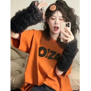 XINDADANG | Dopamine Loose Letter Print T-Shirt