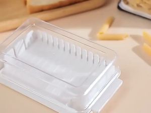 Transparent Butter Cutting Storage Box Bread Butter Cutting Box with Lid Dish Dust Proof Slicing For Home Kitchen