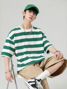Warrior | Striped Casual Loose T-Shirt Men