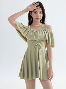 Conservative Womens Swimsuit Slimming High-End Meat Covering Girl plus Size Swimming 2024 New Hot Spring Bathing Suit