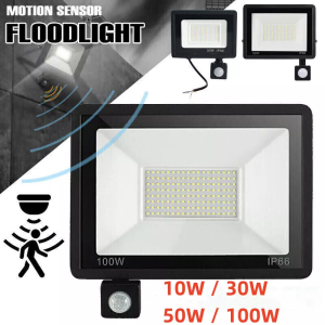 LED PIR Motion Sensor Floodlight Outdoor Wall Light White Light 100W 50W 30W 20W 10W IP66 Waterproof LED Spotlight For Garden