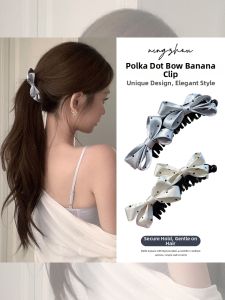 NING ZHOU | Satin Polka Dots Bow Hair Clip