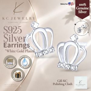 KC Jewelry S925 - Diamond Minimalist Crown Stud Earrings