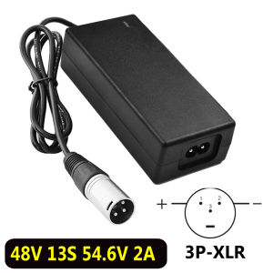 54.6V 2A Lithium Battery Charger For 48V 13S 54.6V Li-ion Charger Adapter With XLR 3P 18mm Battery Chargers