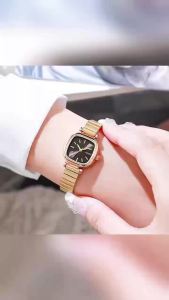 Đồng Hồ Đeo Tay Nữ Dây Tre Hình Vuông Mặt Nhỏ Đơn Giản Thiết Kế Hợp Kim Phong Cách Giản Dị