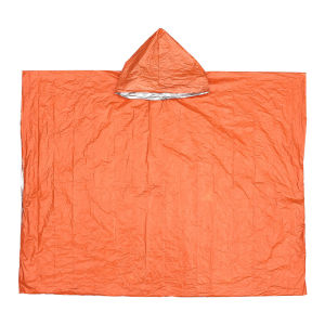 Lightweight Waterproof Emergency Raincoat with Reflective Strips PE Aluminum Film Thermal Raincoat for Outdoor Activities