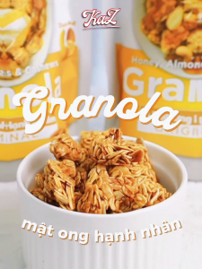 [GÓI 35G] Granola Ngũ Cốc Dinh Dưỡng Ăn Sáng Tiện Lợi Kaz 2 vị - Mật Ong Hạnh Nhân và Nam Việt Quất & Nho