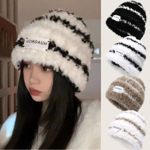 หมวกหนาอบอุ่นสำหรับฤดูหนาวกำมะหยี่แฟชั่น Topi Bucket ขนแกะเทียมสำหรับผู้หญิงหมวกปานามากลางแจ้งหมวกชาวประมง