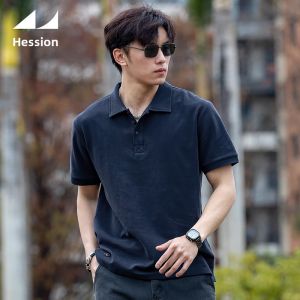 HESSION | Cotton Waffle Polo Shirt Short Sleeve