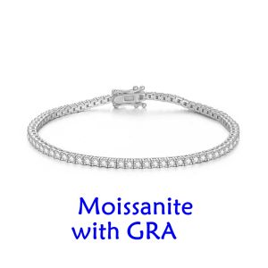 Factory Price Moissanite Tennis Bracelet for Women Men S925 Sterling Silver D VVS1 3-6.5mm with GRA