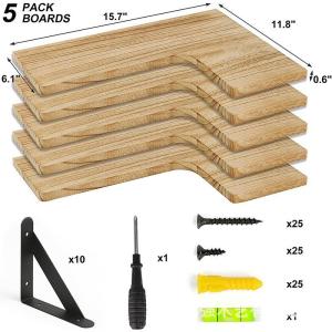 Rustic Wooden Wall Shelf Storage Rack